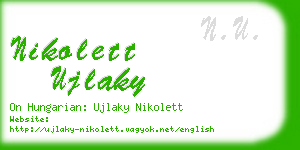 nikolett ujlaky business card